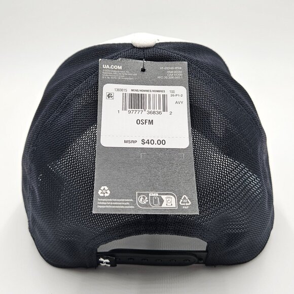 Under Armour Men’s Blitzing Trucker Mesh Hat Black/Red Adjustable Snapback 13834 - Picture 7 of 7